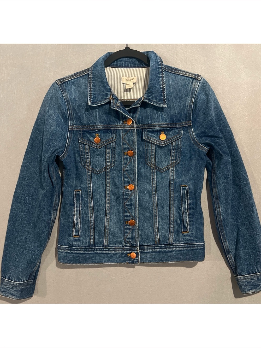 J. Crew Jacket Women’s XS Blue Medium Wash Cotton Preppy Classic Denim G7058 - Picture 2 of 14